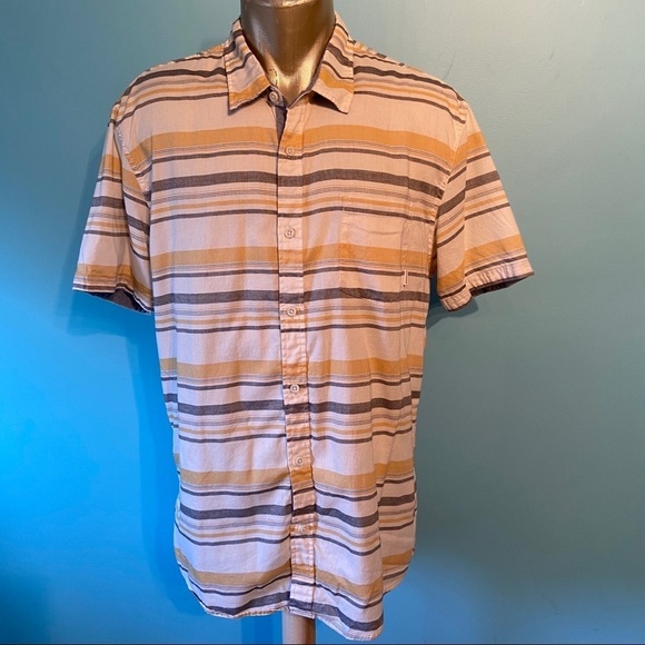 Quiksilver striped button up  shirt - Picture 1 of 6